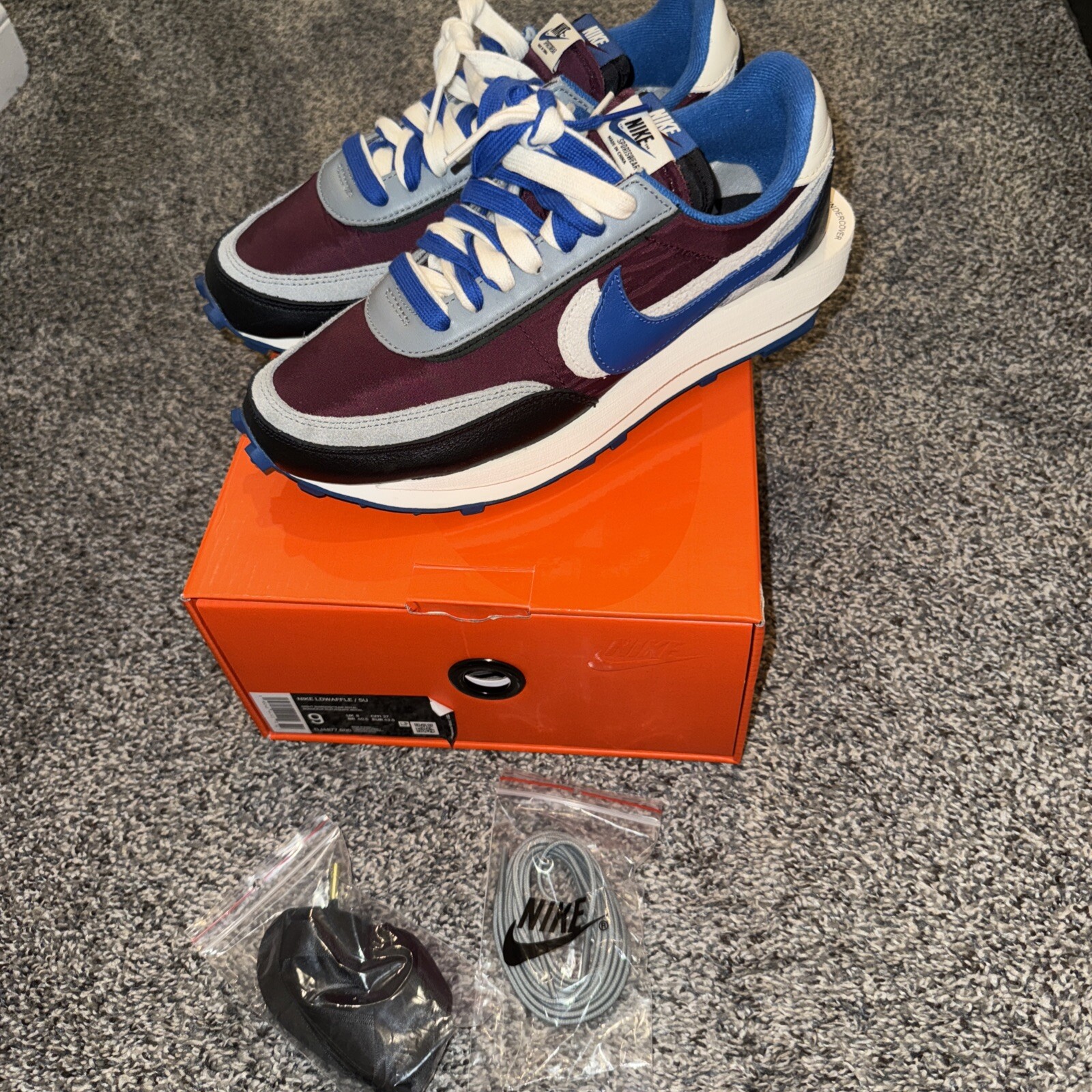 SACAI X NIKE Nike sacai x Undercover x LDWaffle Night Maroon Team Royal taglia 9 indossate una volta