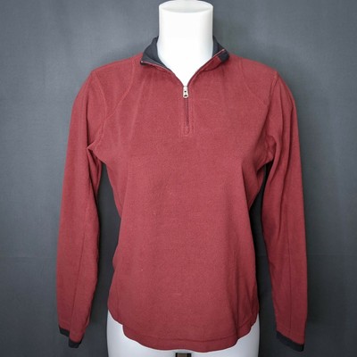 Columbia Womens Fleece Pullover Jacket Medium Burgundy Lightweight 1/4 Zip | eBay