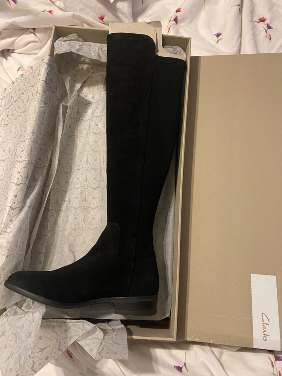 Clarks Women Black Suede Knee High Retail On Clarks Website for