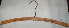 Vintage Wood Clothes Hanger from Hotel Governor Clinton, NY, NY