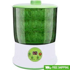 Automatic Bean Sprouts Machine Seed Sprouter Kit LED Timer Hydroponic 3 Layers