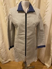 Bnwot High Fitted Coat Cost £299 Weave Rainproof Linen Winnie Magee Uk 10 Petite