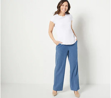 Isaac Mizrahi Live True Denim Chambray Jeans Medium Indigo 0 New