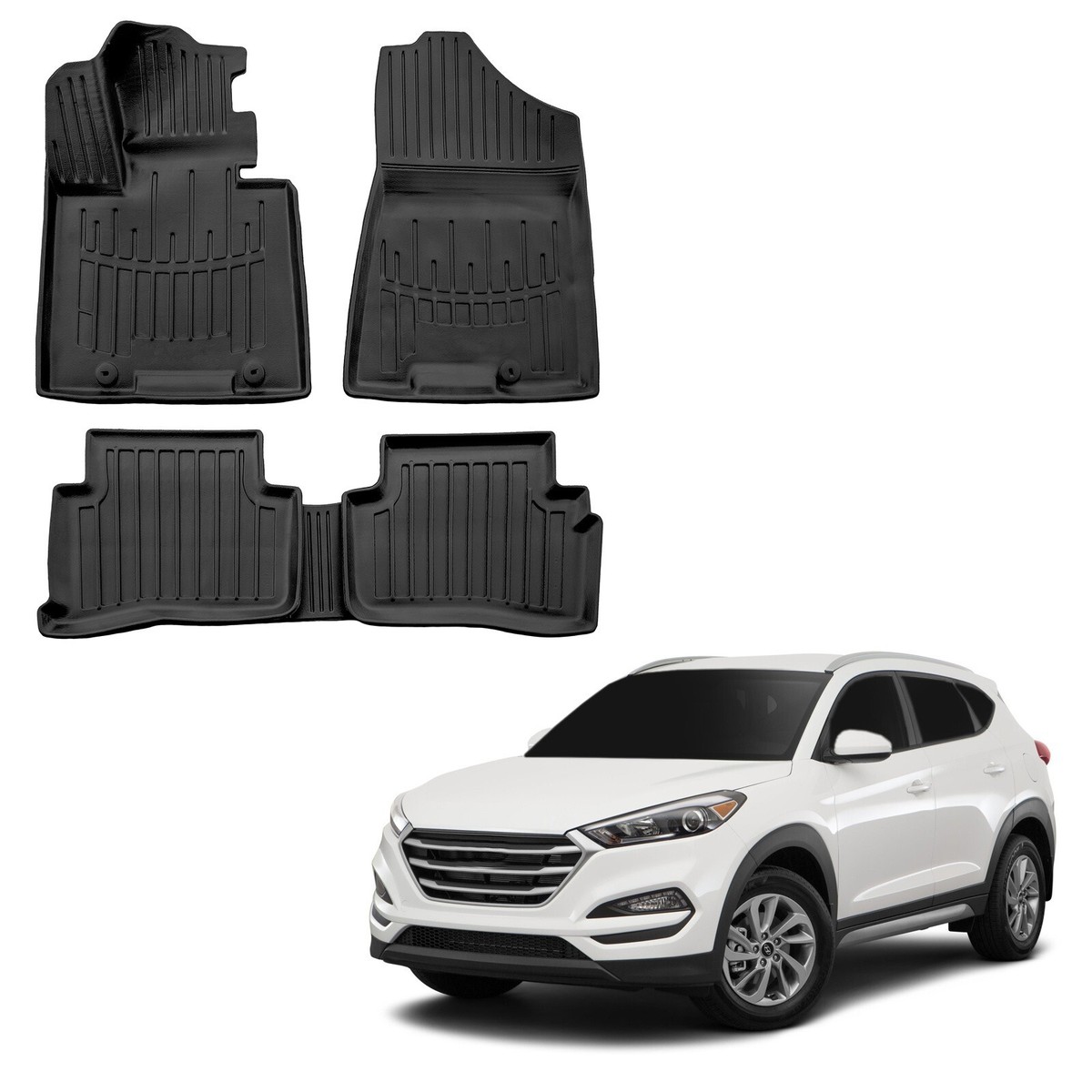 DBS 1763178 Tapis Auto - Sur Mesure - Tapis De Sol Pour Voiture - 3 Pièces - Antidérapant - Moquette Noir 900g/m² - Finition Velours - Gamme Star