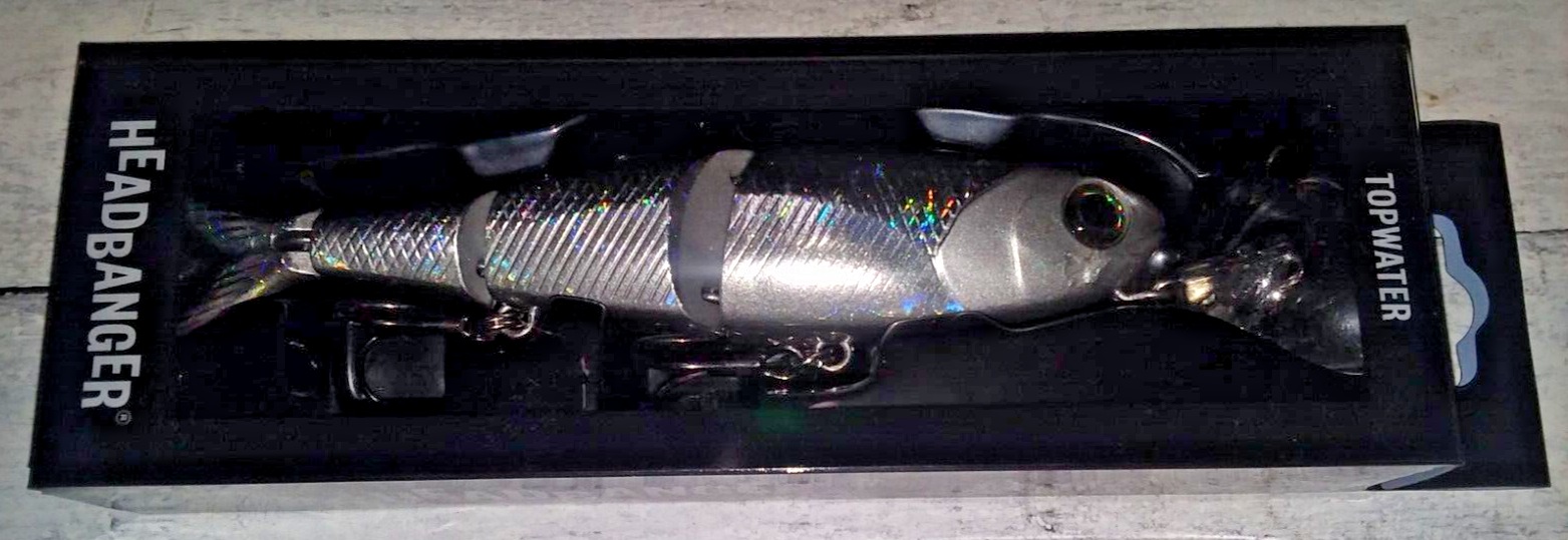 Headbanger Top Water Spitfire Holo Silver 4.5" 1001HBL10002M Fishing