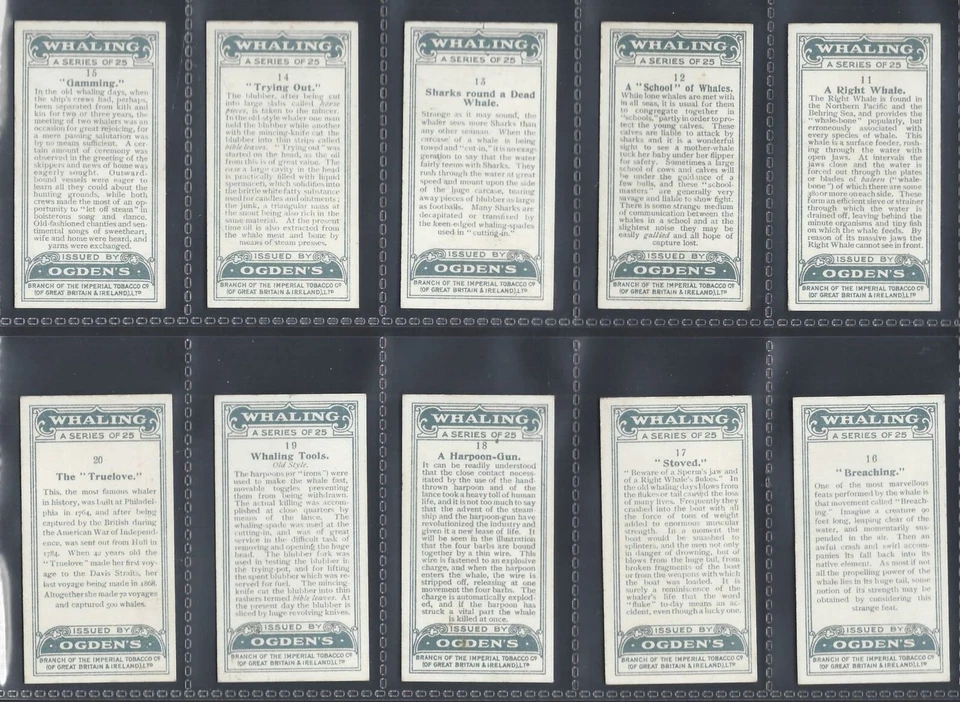 OGDENS - WHALING - FULL SET OF 25 CARDS - Image 4 of 4