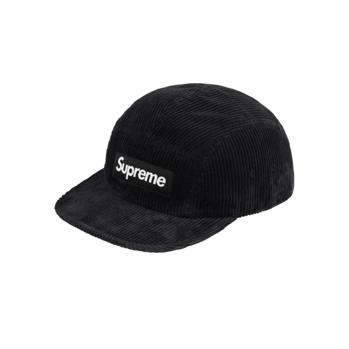 Casquette de camp Supreme velours côtelé noir   24FW  