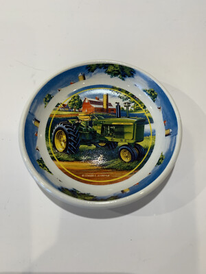 John Deere Green Tractor by Edward C Schaefer Finger Bowl, with sticker