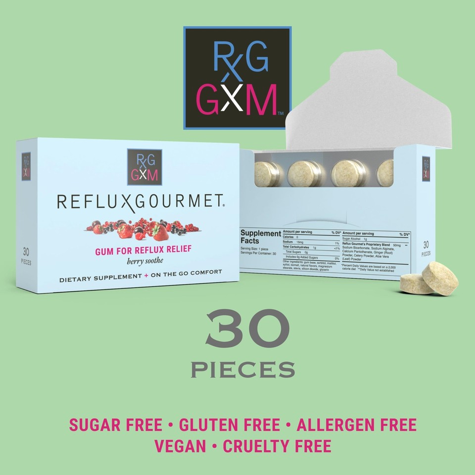 Reflux Berry Soothe Gum Alginate Therapy Sodium Bicarbonate Gum for