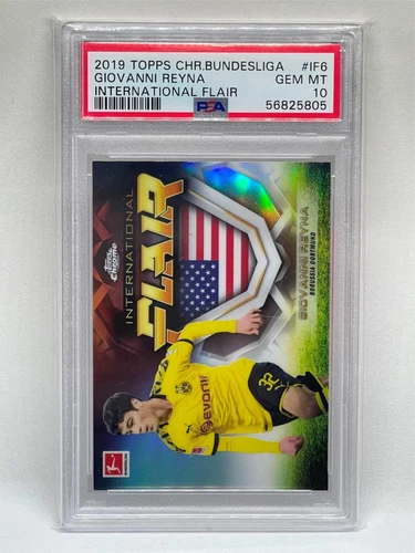 GIOVANNI REYNA 2019 TOPPS CHROME BUNDESLIGA INTERNATIONAL FLAIR ROOKIE RC PSA 10