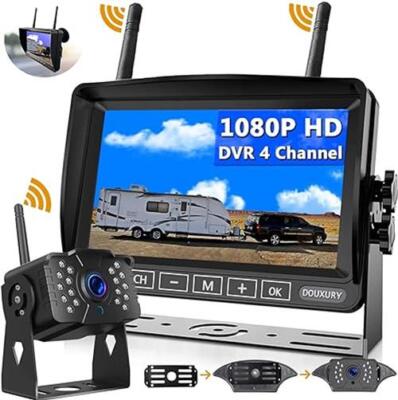 Wireless Backup Camera, DOUXURY IP69 Waterproof 170° Wide View Angle HD 1080P Ba