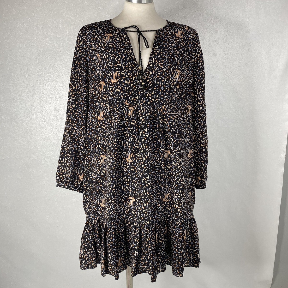 madewell silk paisley dress Madewell Broadway and Broome Silk Paisley Floral Fit and Flare Dress Size 4