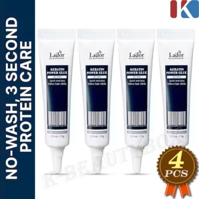 LADOR Keratin Power Glue Hair Ampoule 15g x 4pcs No-Wash Intensive Hair Ampoule