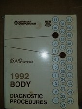 Manuel d'entretien des procédures de carrosserie Chrysler Dodge Plymouth 1992