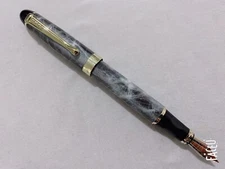 Perfect Jinhao X450 Grey Marble Fountain Pen 0.7mm Broad Nib 18KGP Golden Trim