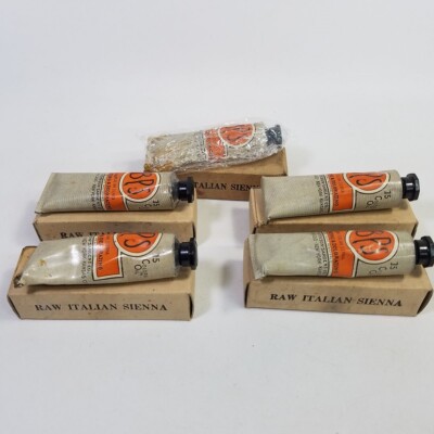 Lot 5 Tubes Raw Italian Sienna Patterson Sargent BPS Tinting Decorating Size 15