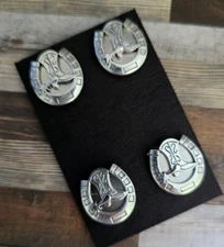 4 piece Silver horseshoe and boot Magnet Pins, horse show pins, Western, Halter