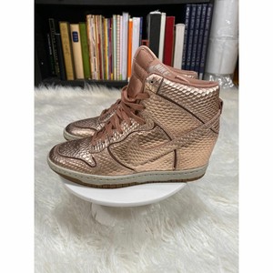 rose gold wedge sneakers