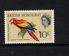 British Honduras 1962 10c Scarlet Macaw Bird FU-1 SG 207 SC 172
