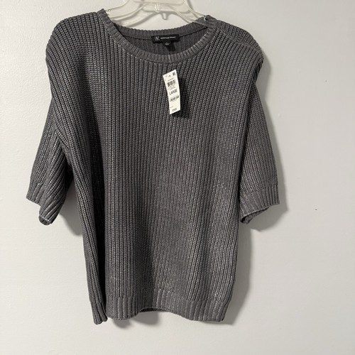 Maglione INC International Concepts London grigio metallizzato manica estesa L nuovo con etichetta - Foto 4 di 12