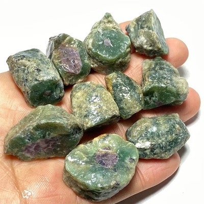 104g Natural Red Corundum Ruby &Green jasper Crystal Mineral Specimen ...
