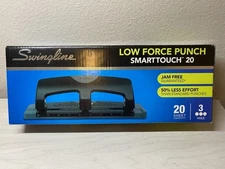 SWINGLINE Smart Touch Compact 3 Hole Paper Punch 20 Sheet Capacity Jam free NIB