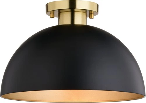 Vaxcel Lighting C0305 Devon 13"W Semi-Flush Ceiling Fixture - Black - Picture 1 of 12