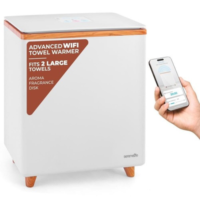 #ad Serenelife Rectangular Towel Warmer Bucket Built in WiFi Single Touch Natural $117.99