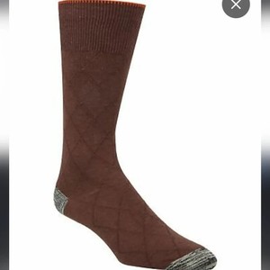 $12 nwot Cole Haan chocolate brown diamond argyle sox embossed men's dress Socks