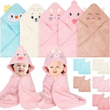 15 Pack Hooded Baby Towels, 5 Packs Soft Baby Bath Towels with Hood for Babies,
