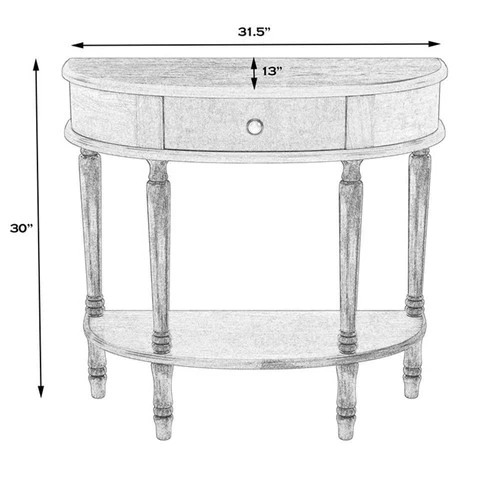 Butler Specialty Company Mozart Wood Demilune Console Table - Antique Beige - Picture 10 of 10