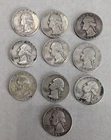 Ten (10) Coin Lot-  90% Silver Washington Quarters- Exact Coins Pictured wt.62g