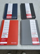 2025-2026 Staples 5.5" x 8.5" Academic Weekly & Monthly Planner, Assorted Colors