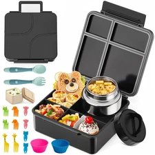 Bento Lunch Box with Leak Proof Thermos Food Jar for Kids, Food Lunch Contain...