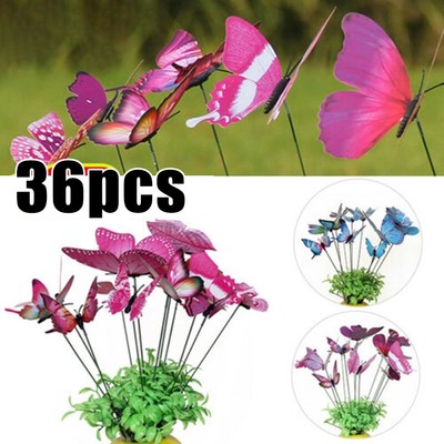 Bunte Schmetterling Pfähle für Garten und Outdoor Dekoration 36 Stück
