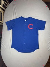 Vintage 90s Chicago Cubs Majestic Jersey MLB Baseball Blue Mens Large USA Made