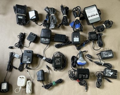 Lot Of 20 Mixed Brands AC Adapters Power Supply Chargers Cords Cables