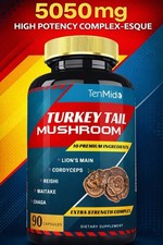 Turkey Tail Mushroom Capsule 5050mg 90 Count Capsules  by Ten Mid