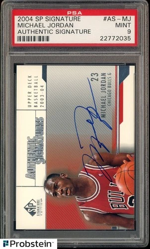 2004-05 SP Signature Michael Jordan Chicago Bulls HOF ON CARD AUTO PSA 9 MINT