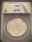 1889 MORGAN SILVER DOLLAR ** ANACS AU-58 **  PROBLEM FREE COIN  (7684)