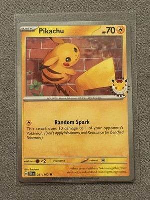 Pikachu 051/162 Cosmos Holo TEF Pokémon Day 2026 Stamped Promo