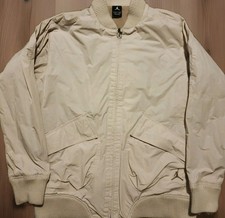 Nike Air Jordan Beige Bomber Jacket Full Zip 366775-209 Large Pockets Read