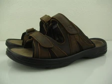 Men's 13 XX 5E EEEEE Propet Vero Slide Brown Leather Sandals Extra Wide Slip-On