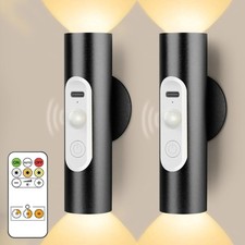 Stick on Wall Lights Battery Operated, Wireless Wall Sconces Set of 2, Motion Se