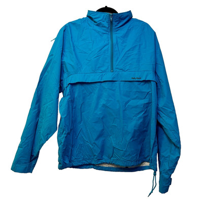VINTAGE Helly Hansen Jacket Unisex Large Blue Anorak Hooded Rain Packable Nylon