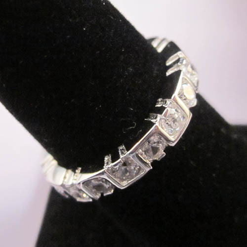 2.8 quilates CT 925 PLATA ESTERLINA Ajuste del canal Eternity Band Ring Tamaño 5 - Imagen 3 de 5