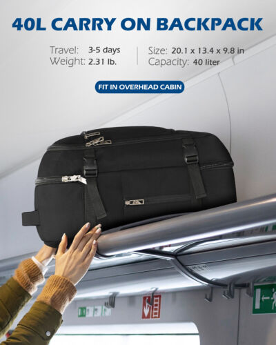 "Mochila de viaje 40L para hombre y mujer maleta aprobada en vuelo 20""" - Imagen 7 de 41