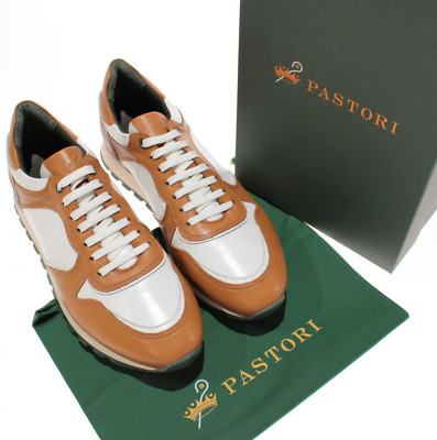 Pastori NWB Thrax Casual Sneakers Size 43 US 10 in Brown & White Leather