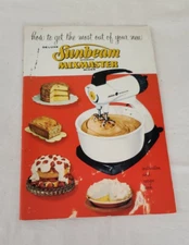 1957 Deluxe Sunbeam Automatic Mixmaster Mixer Instructions and Recipes VTG 2