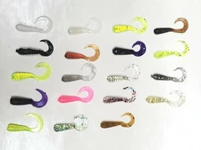 2" CURL TWISTER TAIL GRUBS 25 Pack Nimrod's Tackle - Made in USA You Pick Color